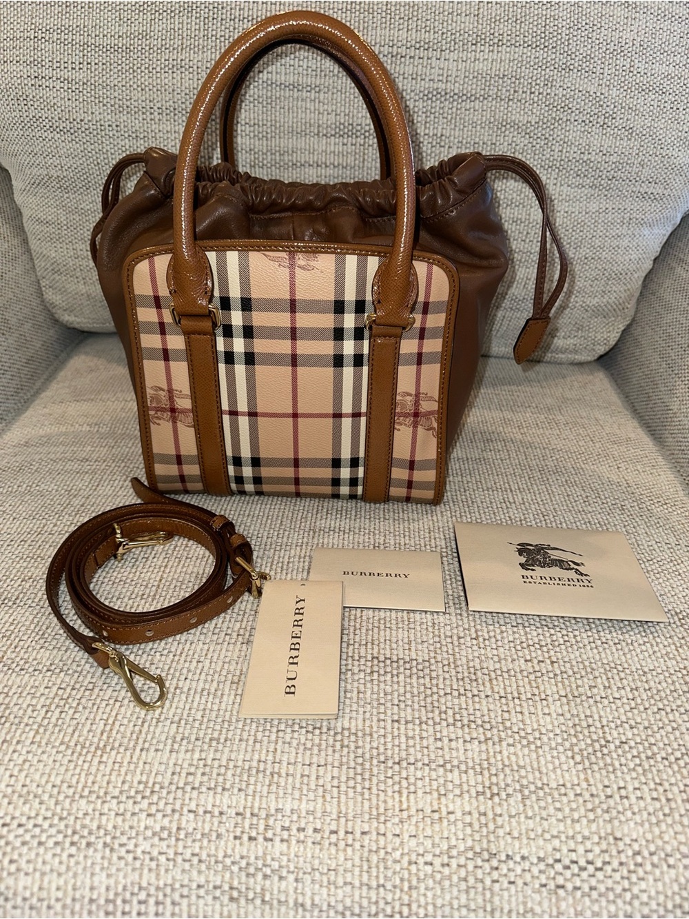 Burberry Small Dinton Haymarket Check Bag - Picture 12 of 12